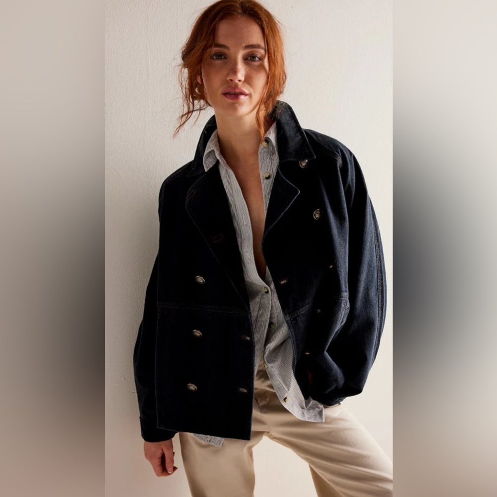 Free People Viva Surplus Jacket In Black Size Large New